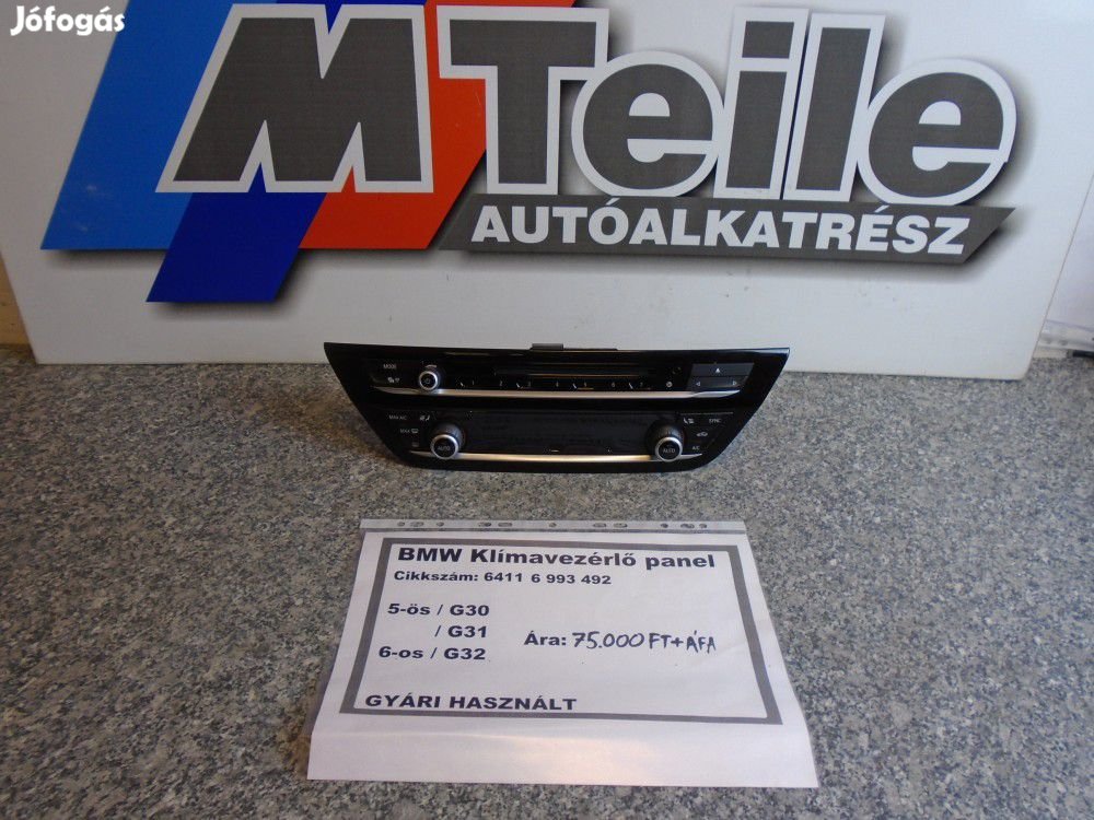 [GYÁRI HASZNÁLT] BMW - KLÍMAVEZÉRLÓ PANEL - 5-ÖS G30, G31. 6-os G32 /